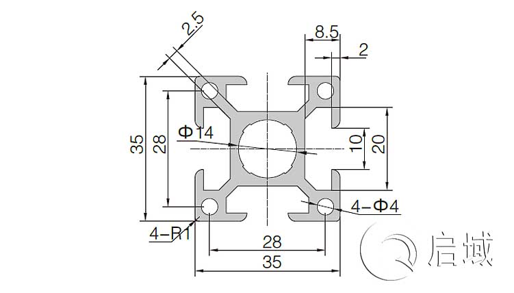 QY-10-3535鋁型材圖紙